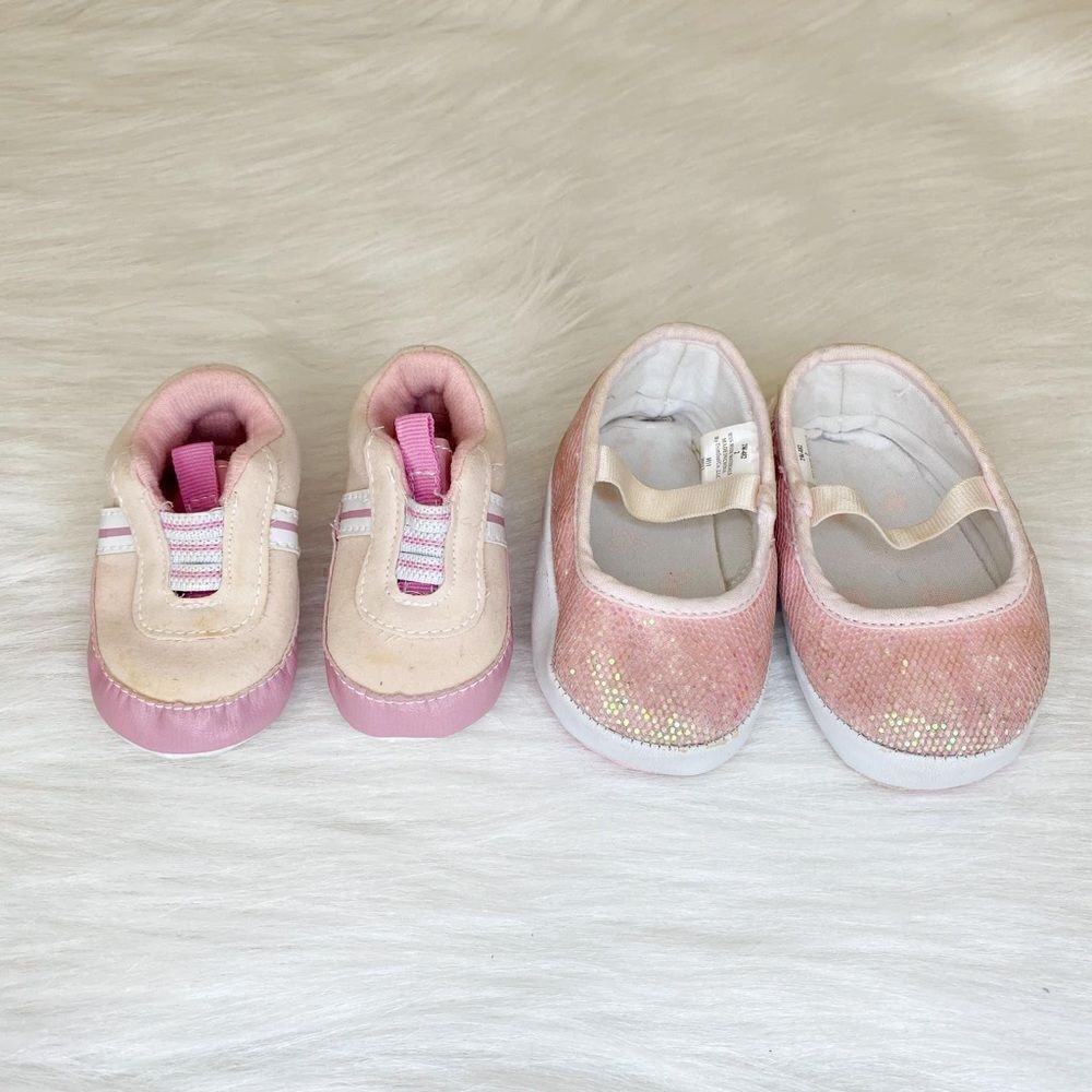 Trimfoot and Bon Bebe Size 2 Baby Girl Shoes BUNDLE